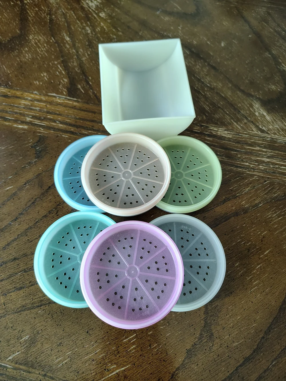 Vintage (70's) Tupperware pastel stackable coasters